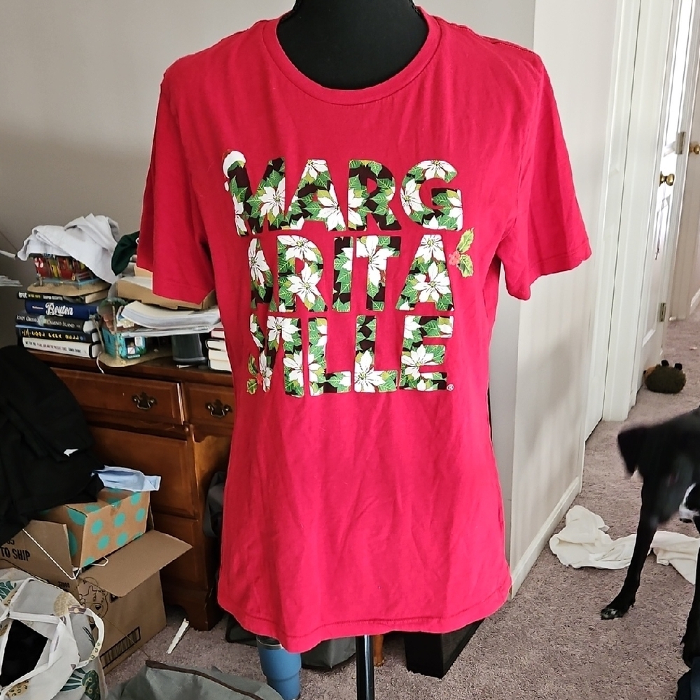 Margaritaville Red Short Sleeve Tee with Graphic Design